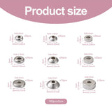 Kissitty 180Pcs Stainless Steel Spacer Beads for Jewelry Making