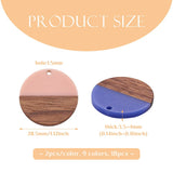 Kissitty 18Pcs Mixed Flat Round Opaque Resin & Walnut Wood Pendants