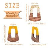 Kissitty 20 Pcs Resin & Walnut Wood Pendants for DIY Jewelry
