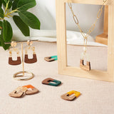 Kissitty 20 Pcs Resin & Walnut Wood Pendants for DIY Jewelry