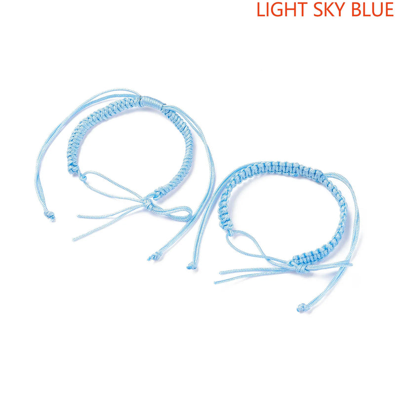 Kissitty 20 Sets Nylon Braided Cord Bracelet Adjustable for Couple Bracelet