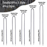 Kissitty 20Pcs Waxed Necklace Making Kit with Platinum Brass Clasps