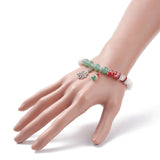 Kissitty 20Pcs Colorful Alloy Tree Glass Charm Christmas Bracelet