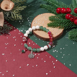 Kissitty 20Pcs Colorful Alloy Tree Glass Charm Christmas Bracelet