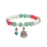 Kissitty 20Pcs Colorful Alloy Tree Glass Charm Christmas Bracelet