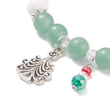 Kissitty 20Pcs Colorful Alloy Tree Glass Charm Christmas Bracelet