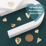 Kissitty 20Pcs Heart Alloy Rhinestone Pendant for Jewelry Making