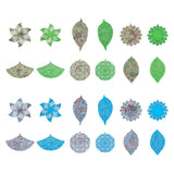 24Pcs Flower Painted Steel Pendants for DIY Earrings Necklace