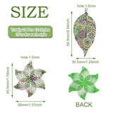 24Pcs Flower Painted Steel Pendants for DIY Earrings Necklace