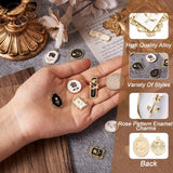Kissitty Mixed Rose Alloy Enamel Pendants for DIY Jewelry