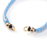 Kissitty Mixed Adjustable Nylon Thread Braided Bracelet With Brass Beads