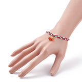 Kissitty 25Pcs Colorful Round Stone Beaded Bracelet with Clasp for Women Gift