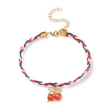 Kissitty 25Pcs Colorful Round Stone Beaded Bracelet with Clasp for Women Gift
