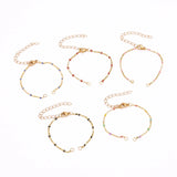 Kissitty 25Pcs Mixed Brass Chains Enamel Bracelet for Jewelry Making