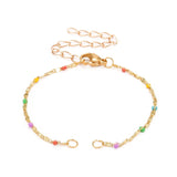 Kissitty 25Pcs Mixed Brass Chains Enamel Bracelet for Jewelry Making