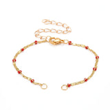 Kissitty 25Pcs Mixed Brass Chains Enamel Bracelet for Jewelry Making