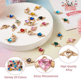 Kissitty 26Pcs Heart with Wings Rhinestone Pendants for Jewelry Making