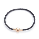 Kissitty Braided Leather Cord Bracelets With Brass Clasps