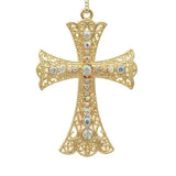 Kissitty Alloy Rhinestone Cross Pendants for Jewelry Making