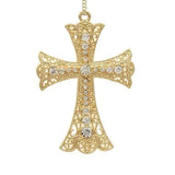 Kissitty Alloy Rhinestone Cross Pendants for Jewelry Making