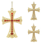 Kissitty Alloy Rhinestone Cross Pendants for Jewelry Making