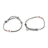Adjustable Heart Nylon Cord Bracelets With Magnetic Alloy Beads