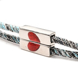 Adjustable Heart Nylon Cord Bracelets With Magnetic Alloy Beads
