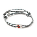 Adjustable Heart Nylon Cord Bracelets With Magnetic Alloy Beads