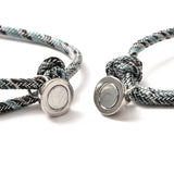 Adjustable Heart Nylon Cord Bracelets With Magnetic Alloy Beads