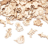 Kissitty 300 Pcs Ocean Themed Unfinished Wood Marine Animals Craft Toy
