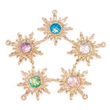 Kissitty 30Pcs Mixed Sun Shape Mermaid Fish Dragon Scale Alloy Plastic Pendants