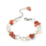 Mixed Stone Chip Beaded Bracelets Set For Women