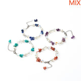 Mixed Stone Chip Beaded Bracelets Set For Women