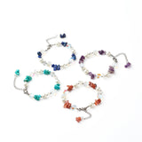 Mixed Stone Chip Beaded Bracelets Set For Women