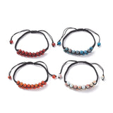 Kissitty Natural Stone Adjustable Bracelets Mix Bead Jewelry Findings