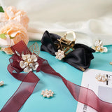 Kissitty 40Pcs Flower Alloy Cabochons with Rhinestone and Pearl Beads