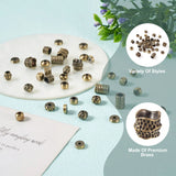 Kissitty 48Pcs Antique Bronze Tibetan Style Brass Bead Jewelry Making Gift