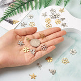 Kissitty 48Pcs 12 Style Flower Stainless Steel Charms For Jewelry Making