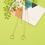 Kissitty Star Shape Cuff Earrings with Chains & Pearl
