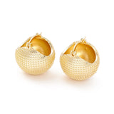 Kissitty Plated Textured Ball Brass Huggie Hoop Earrings For Women