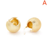 Kissitty Plated Textured Ball Brass Huggie Hoop Earrings For Women