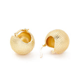 Kissitty Plated Textured Ball Brass Huggie Hoop Earrings For Women
