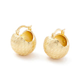 Kissitty Plated Textured Ball Brass Huggie Hoop Earrings For Women