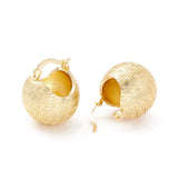 Kissitty Plated Textured Ball Brass Huggie Hoop Earrings For Women
