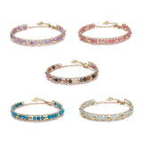 Kissitty 5 Pcs Mixed Stone Beaded Bracelets Women Wire Wrap Power Bracelets