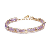 Kissitty 5 Pcs Mixed Stone Beaded Bracelets Women Wire Wrap Power Bracelets