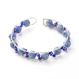Kissitty 5 Styles Natural Stone Beads Reiki Healing Cuff Bangle
