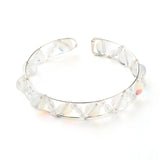 Kissitty 5 Styles Natural Stone Beads Reiki Healing Cuff Bangle