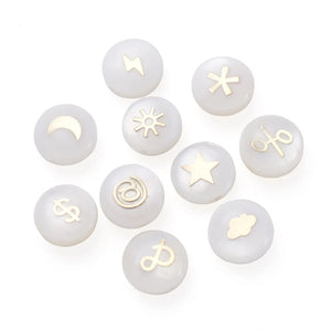 Kissitty 50Pcs Mixed Shell Beads with Metal Embellishments DIY Bracelet Necklace