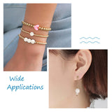Kissitty 50Pcs Mixed Shell Beads with Metal Embellishments DIY Bracelet Necklace